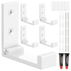 lot 1844 image: SPLAYTAP Folding Coat Hooks, 5pcs White Wall Hooks Heavy Duty for Hanging Coat Towel Backpack, Foldable Adhesive Hooks, Headphone Jacket Holder, Aluminum Alloy Hook with Screws for Purse Hat Bag Keys - Retail $12
