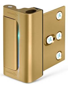 lot 1861 image: Home Security Door Reinforcement Lock Heavy-Duty Metal Door Lock for Front Door, Childproof Safety Latch for Kids Safety, Extra Flip Top Lock Withstands 800 lbs, Interior Deadbolt Guard Home Safety - Retail $13