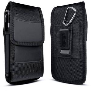 lot 1868 image: Meilib Cell Phone Belt Case for iPhone & Pro Models (17 16 16e 15 14 13 12 11 X XS XR), Nylon Holster Clip Pouch, ID Card Holder Pocket, Black - Retail $13