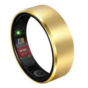 lot 1876 image: Milavan Smart Health Ring 2.0 for Women Men, Slim Scratch & Fingerprint Resistant Design, Efficient Chip Fitness Tracker, Monitors Heart, Pale Gold 9 - Retail $60