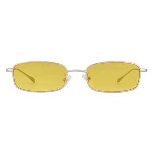 lot 1882 image: ADE WU Vintage Steampunk Sunglasses Retro Hippie 90s Small Narrow Rectangle Sunglasses Metal Frame Tinted Lens,Silver FrameYellow Lense - Retail $14
