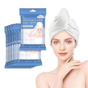 lot 1883 image: MOKASO Disposable Microfiber Hair Towel with Button,7 Packs Large Quick Dry Towel Microfiber Hair Towel Wrap for Women for Travel, Gym, Hotel - Retail $15