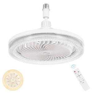 lot 1892 image: HEIKESZ Multifunctional Ceiling Fan with Light & Remote Control, E26 Socket, Dimmable LED Bulb, Silent Operation, Ideal for Bedroom, Kitchen, Garage, Bathroom - White - Retail $24