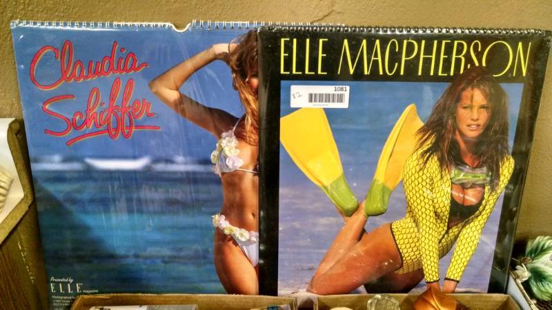 lot 1081 image: 2 Older Calendars - NIP  Elle MacPherson, Claudia Schiffer