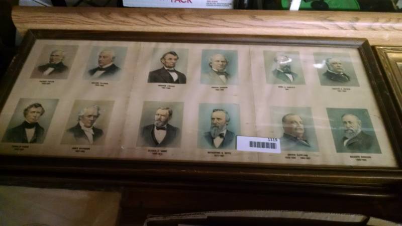lot 1119 image: 3 Framed Presidential Grouped Pictures