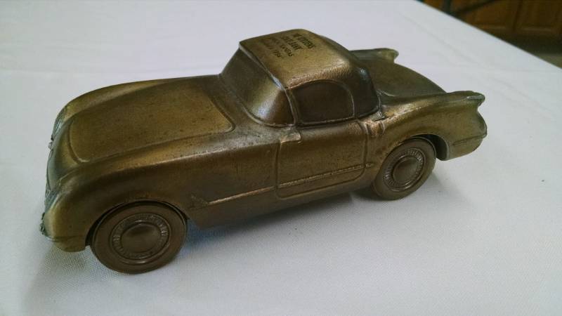 lot 1166 image: 1953 Corvette Die Cast Bank - The Citizens State Bank - Seneca, Ks.