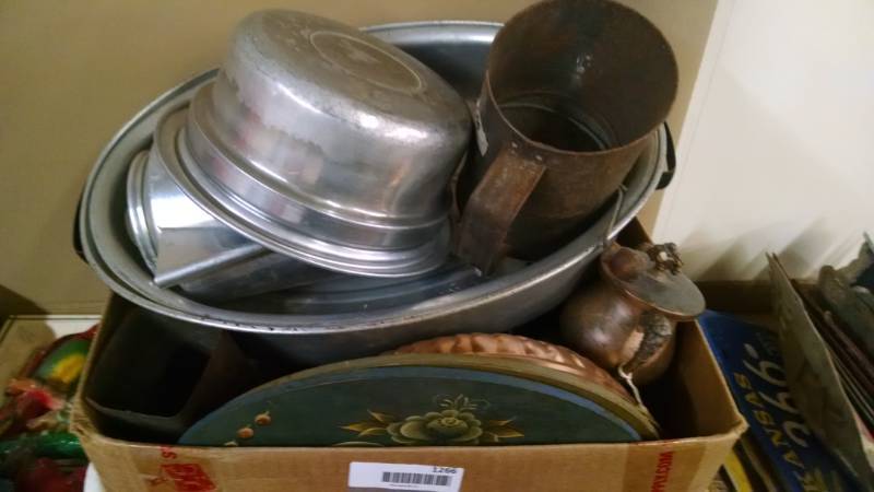 lot 1266 image: Box Lot of Misc. Pans etc.