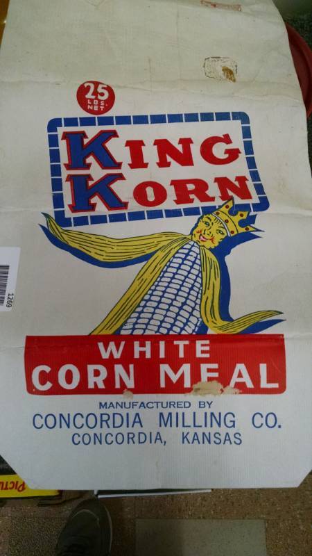 lot 1269 image: King Korn White Corn Meal Sack