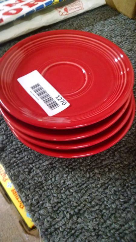 lot 1270 image: 4 Red Fiesta Saucers