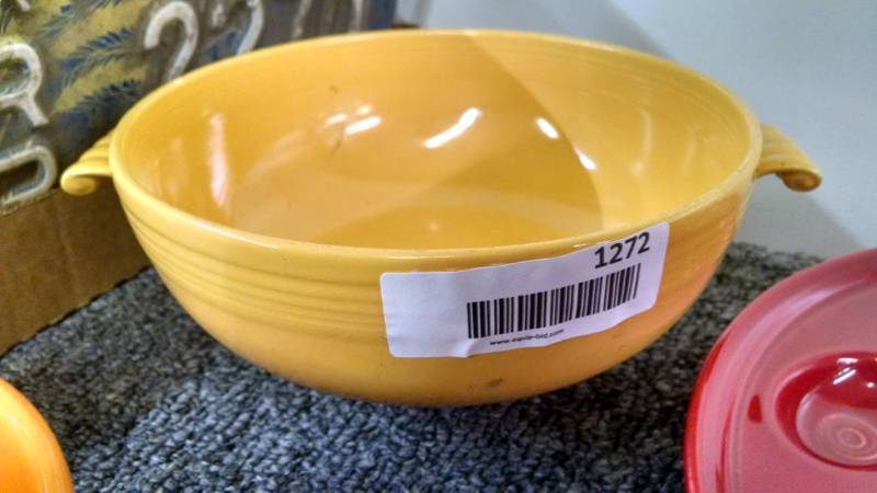 lot 1272 image: Yellow Handled Fiesta Bowl