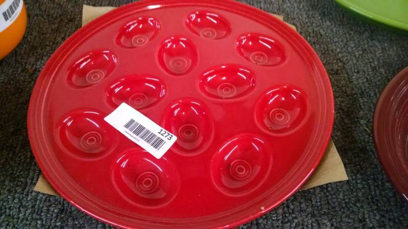 lot 1273 image: Red Fiesta Egg Plate
