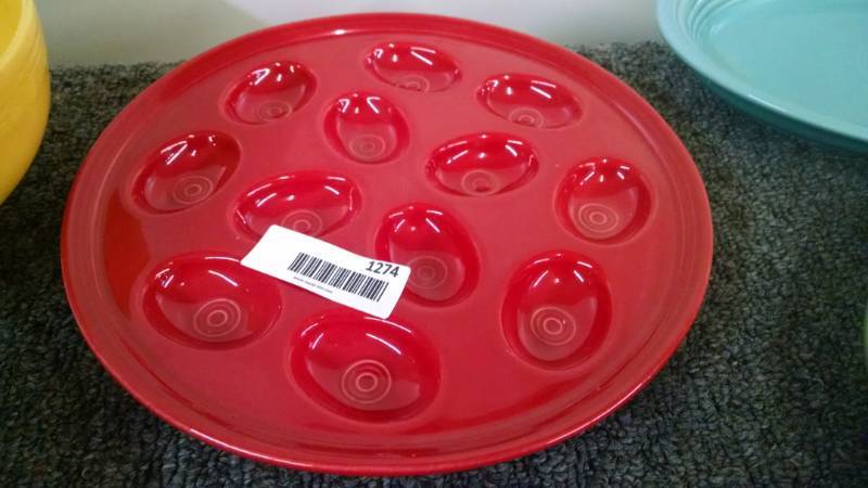 lot 1274 image: Red Fiesta Egg Plate