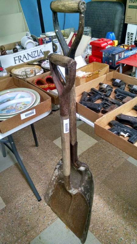lot 1382 image: 2 Old Scoop Shovels