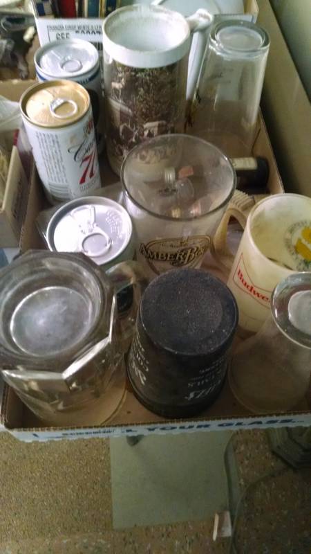 lot 1312 image: Asstd Beer Cans & Glasses