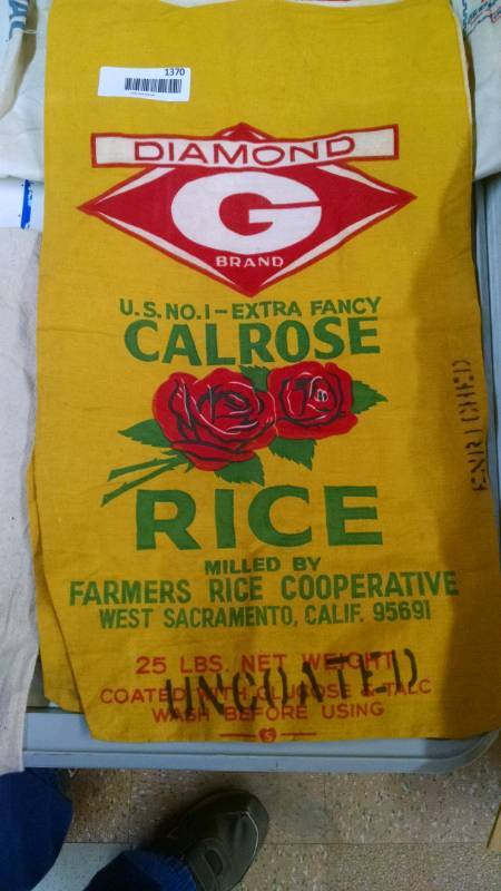 lot 1370 image: Asstd Rice, Flour, Sugar, & Alfalfa Seed Bags