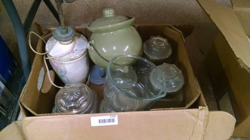 lot 1376 image: Glass Canisters etc.