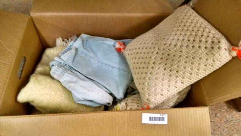 lot 1377 image: Throw Rugs & Pillows