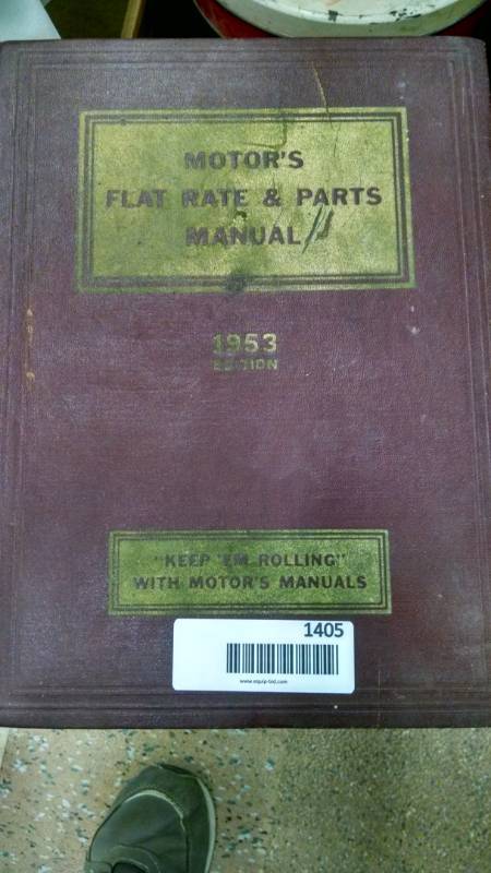 lot 1405 image: 1953 Motors Flat Rae & Parts Manual