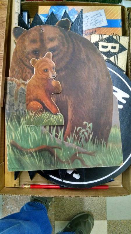 lot 1454 image: Box of Misc. Signs, Ruler, Pencils, etc.