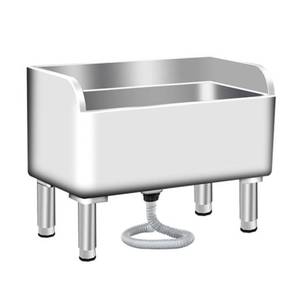 lot 1381 image: Commercial Floor Mop Sink, Stainless Steel Mop Service Basin, Laundry Room Slop Sink, Suitable for KitchenRestaurant, Silvery 23.6in L x 16.1in W x 21.6in H Retail $199.99 - Retail $199