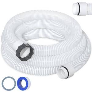 lot 2020 image: Conderyang 1.5 15ft EVA Pool Professional Hose with External Male Threads for Above Ground Pools Pump Replacement Hose Pool Supply for Cleaner Kit Heavy Duty Hoses Filter Connection Hoses(White) - Retail $36