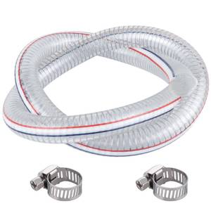 lot 2039 image: 3.3FT 1 ID x 1.25 OD Steel Wire Suction Hose PVC Reinforced Tubing High Pressure Flexible Vinyl Hose Heavy Duty Clear Vacuum Suction Tube for Dust Collection Drain Fuel - Retail $12