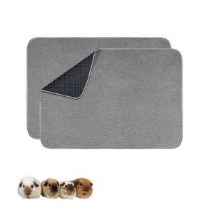 lot 2043 image: GINIDEAR Guinea Pig Cage Liner, 2 Pack - Washable, Reusable, Leakproof Fleece Bedding Pads for Small Animals with Anti-Slip Bottom - for Midwest Cage24X36 Area, Gray - Retail $29