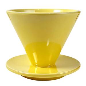lot 2074 image: Pour Over Coffee Dripper, Single Cup Porcelain Pour Over Coffee Maker with One Hole V60 Dishwasher Safe Ceramic Filter Cone for Home, Office, Travel, Camping, with Flat Bottom (Yellow)