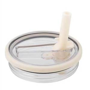 lot 2092 image: 1 Pack 32 oz Tumbler Flip Straw Lid Replacement Fit for HydroJug Traveler, Leak Proof Lid,Replacement Spill Proof Reusable Tumbler Cover Compatible with 32oz HydroJug Cup Accessories (Cream White) - Retail $9