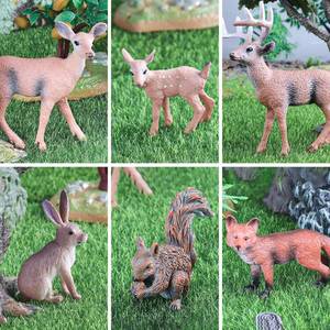 lot 2095 image: EOIVSH 6Pcs Woodland Animal Figurines - Forest Animal Toy Figures with Deer Rabbit Fox Squirrel - Miniature Animal Toys for Gift, Cake Topper&ampDecoration
