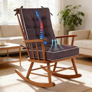 lot 2100 image: NBHUIYJJ Memory Foam Non Slip Rocking Chair Cushion, FadeShield Water Resistant Thicken Tufted Pads��Brown Standard - Retail $40