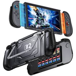 lot 2103 image: FYOUNG Dockable Protective Case for Nintendo Switch 2 with Hard PC Front Cover, Adjustable Kickstand, 12 Game Card Slots, TPU Grip for Joycon, Shock-Proof&Anti-Scratch Shell for Switch 2 Accessories - Retail $20