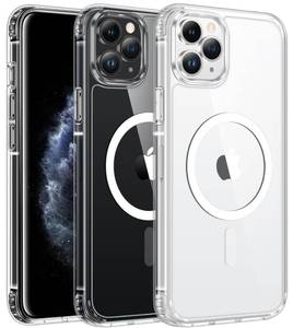 lot 2107 image: FNTCASE for iPhone 11 Pro-Max Case Clear Magnetic Phone Cases Compatible with Magsafe Slim Anti Yellowing Military Grade Drop Protection Rugged Protective Transparent Cell Phone Cover (A-Clear) - Retail $6