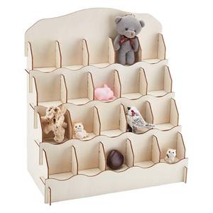 lot 2118 image: PH PandaHall 4 Tier Greeting Card Display Stand, Wooden Card Holder Organizer, Portable Sticker Storage for Retail Counter Vendor Table Vendor Events Countertop - Retail $18