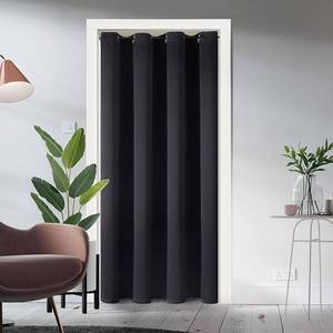 lot 2150 image: ChrisDowa Blackout Door Curtains for Doorway Privacy, Grommet Closet Curtains for Bedroom Closet Door, Thermal Insulated Temporary Doorway Cover Room Divider Drapes (1 Panel, Black, 34 x 80 Inch) - Retail $20