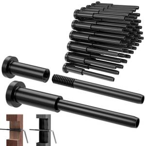 lot 2160 image: CELYND Black Cable Railing Hardware - 50 Pack 18 T316 Stainless Steel Invisible Receiver Swage Stud End for 2x2 Wood Metal Post - Deck Cable Railing Kit - Retail $80
