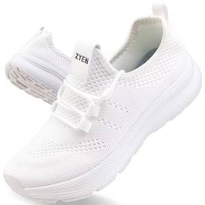 lot 2171 image: ZYEN Wide Toe Box Shoes Women Non-Slip Ultra Light Running Sneakers Extra Wide Feet Arch Support Walking Shoes Tennis Diabetes Breathable Gym Workouts 8813 White Size 9 - Retail $42