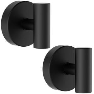 lot 2205 image: Bntuk Suction Cup Hooks, Removable Shower Hooks for Inside Shower Towel Hooks for Bathroom Window Glass Mirror Tile, Bath Robe Looafh Hook for Hanging Waterproof &amp Rustproof, Black (2 Pack) - Retail $10