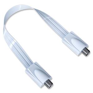 lot 2228 image: Goupchn Ultra Flat Ghost Wire Flat RG6 Coax Jumper Cable Extreme Slim F Female to Female White for Window, Door 0.85ft - Retail $8