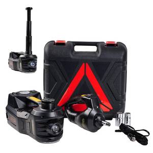 lot 2269 image: ROGTZ Electric Hydraulic Car Jack Kit 5 Ton 12V Portable Lift Range 17.7 Inch with Impact Wrench and Tire Inflator Pump for SUV Sedan Truck Car Repair Floor Jack for Vehicle Tire Change with LED Light - Retail $100