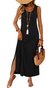 lot 2273 image: Summer Dresses for Women 2026 Black Boho Flowy Womens Dresses Plus Size Maxi Dress Hawaiian Long Beach Vacation Clothes Cruise Travel Business Casual Outfits Resort Wear Floral Sundress Date Night XL - Retail $18