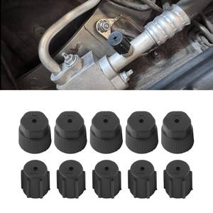 lot 2292 image: Ferianl 10PCS Air Conditioning Service AC System Charging Port Covers, 0.5113mm Low Pressure Cap 0.6216mm High Pressure Cap, AC System Port Sealing Kit, Universal for Most Cars (Black) - Retail $6