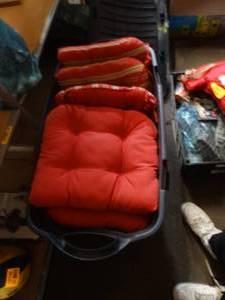 lot 22758 image: Red Outdoor Patio Cushions