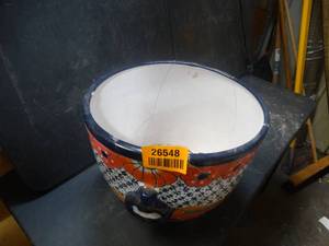Navy Blue Flower Pot w/ Floral Design