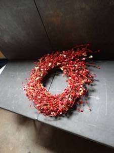 lot 22635 image: red berry wreath for the outside of your door