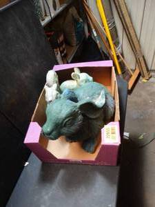 lot 22655 image: Lot of Huge SquirrelBunny Garden Statues