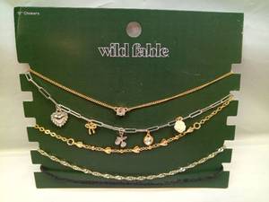 lot 105 image: Wild Fable Multi-Layer Charm Choker Necklace Set - Retail $12