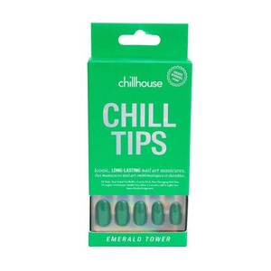lot 106 image: Set of 2 boxes-  Chillhouse Fake Nails - Emerald Tower - 24ct - Retail $32