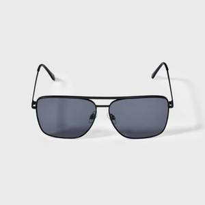 lot 112 image: Womens Satin Metal Aviator Sunglasses - Universal Thread Black Scratch-Resistant, UV Protection, Recycled Metal - Retail $17
