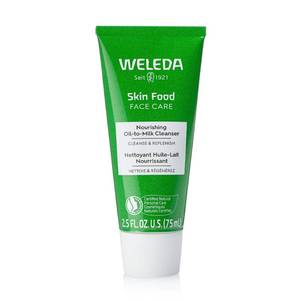 lot 118 image: Weleda Skin Food Face Care Nourishing Oil-to-Milk Cleanser, 2.5 Fluid Ounce, Plant Rich Cleanser with Sunflower Seed Oil, Chamomile Extract and Pansy - Retail $20